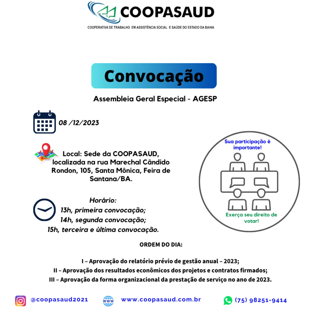 Convocação Assembleia Geral Especial 2023